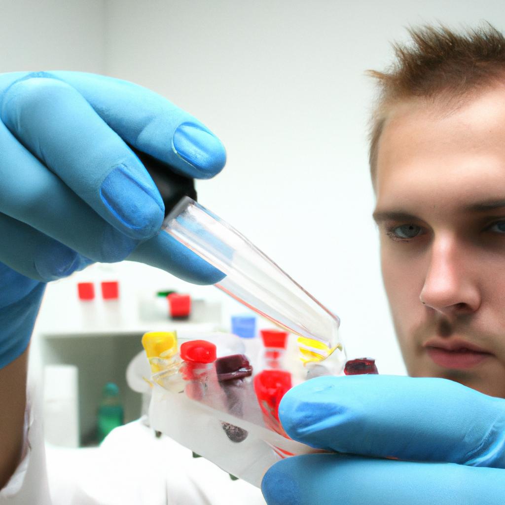 Scientist researching genetic material